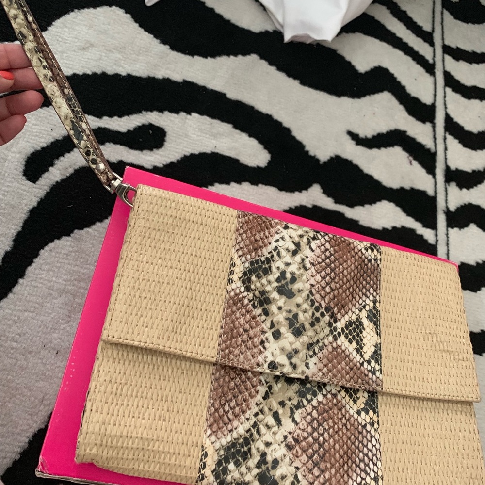 Mixed print large wristlet